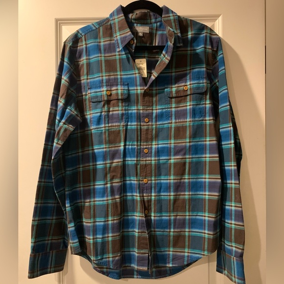 L.L.Bean Men's Organic Flannel Shirt, Slightly Fitted size Medium - Picture 4 of 8
